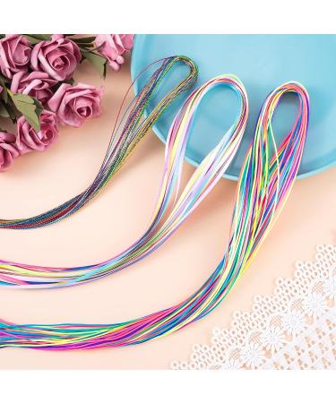 HINZIC 104pcs Gradient Color Hair Braids Wrap String for DIY African Girl Extensions - Ponytail Twist Braid Rope Accessory - Buy Online on GoSupps.com