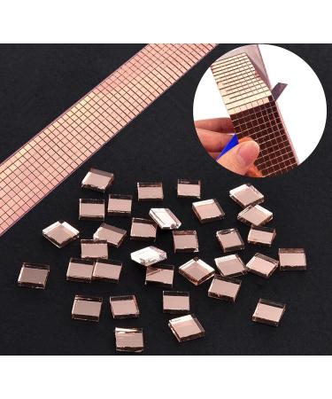 2400pcs Rose Gold Mirrors Mosaic Tiles Sticker - Self Adhesive Craft Glass Tiles 5mm by 5mm - Buy Online on GoSupps.com