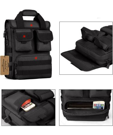 ArcEnCiel Tactical Messenger Bag - Men's Military MOLLE Sling Shoulder Pack Briefcase Assault Gear Utility Carry Satchel (Black) - Buy Online on GoSupps.com