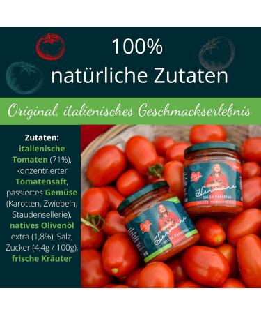 Hermina Salsa Paradiso I Mild Delicatessen Pasta Sauce | 6 x 290g | 100% Natural Tomato Sauce from Italy - Buy Online - Buy Online on GoSupps.com