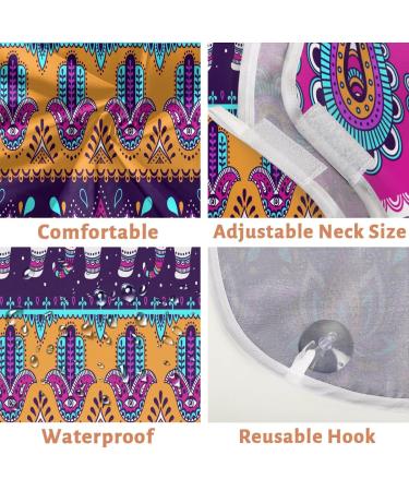 Beard Bib Apron for Men - Non-Stick Waterproof Hair Catcher & Grooming Cloth with Elephants Mandalas - Buy Online on GoSupps.com