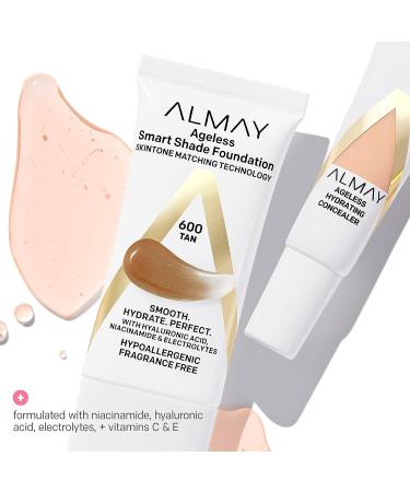 Almay Anti-Aging Concealer with Hyaluronic Acid, Niacinamide, Vitamin C & E - Hypoallergenic, Fragrance Free - 010 Light, 0.37 Fl Oz - Buy Online on GoSupps.com