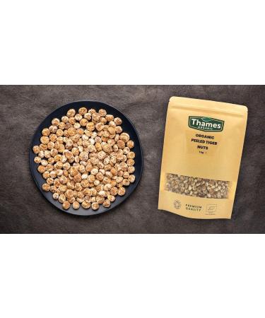 Organic Peeled Tiger Nuts - Whole Raw Vegan No Additives No Preservatives - High in Fiber Protein and Essential Fats - Perfect for Snacking Baking and Cooking - Thames Organic 500g Sweet 500g - Buy Online on GoSupps.com