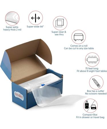  2 Mill Thick  - Clear Plastic Tablecloth ROLL- W/ SELF Cutter -Wide Thick Disposable Table Cover Protects from Spills  Water  Oil  Stains. 2 Mill. Thick - Buy Online on GoSupps.com