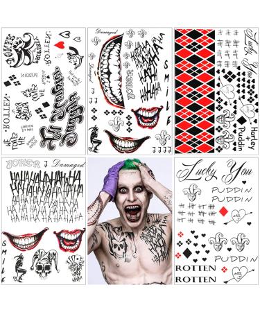 5 Large Sheets Halloween Temporary Tattoos Stickers HQ Halloween Makeup Cosplay Tattoos Party Fake Tattoos for Women Men Kids Halloween Costume Accessories Party Supplies