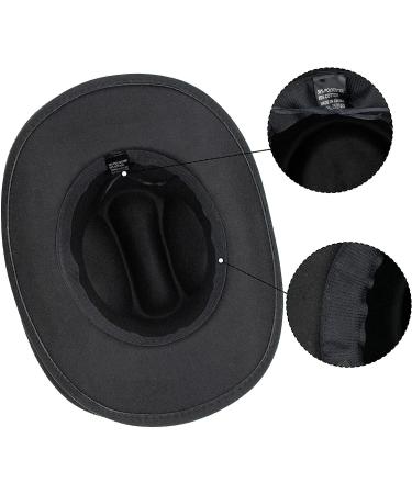 Western Felt Cowboy Hat for Women Men | Wide Brim Belt Buckle Fedora (Size 7 1/8) - Black - Buy Online on GoSupps.com