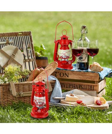 8 Inch Small Red Kerosene Hurricane Lantern Set - Perfect for Christmas Decor, Camping, and Emergency Use (4-Pack) - Buy Online on GoSupps.com