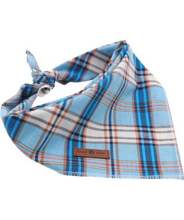 Lionet Paws Blue Grid Dog Bandana for Small Medium Large Dogs - Triangle Scarf for Boy or Girl - Pack of 1 - Buy Online on GoSupps.com