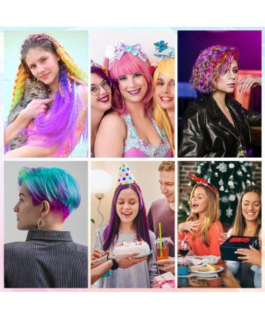 FCXQG 10 PCs Hair Chalk Set for Kids Temporary Hair Color with 10 Hair Cables for DIY Cosplay Parties & Birthdays - Buy Online on GoSupps.com