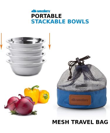 Wealers Stainless Steel Plate and Bowl Set - Portable Dinnerware for Camping and Outdoor Activities - Buy Online on GoSupps.com