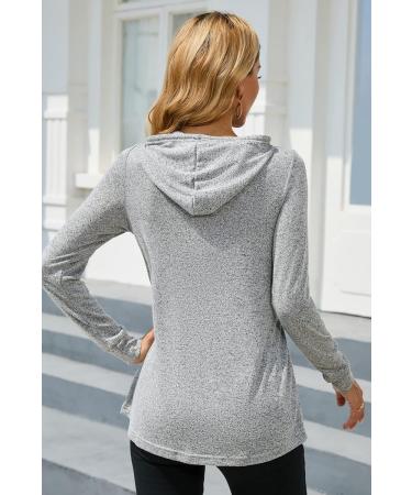 Women's Nursing Hoodie Maternity Breastfeeding Top | Sosolism Long Sleeve Pregnancy Sweatshirt - Light Grey - Buy Online on GoSupps.com