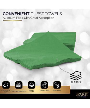 Amcrate Big Party Pack 40 Count Green Dinner Napkins - Perfect for Wedding, Party, Birthday - 7x7 Inch Size - Buy Online on GoSupps.com