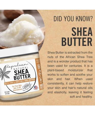 Pure Unrefined Shea Butter for Skin Hair & Face - 100% Raw African Shea Moisturizer for Stretch Marks & Acne - 0.5 lb - Buy Online on GoSupps.com