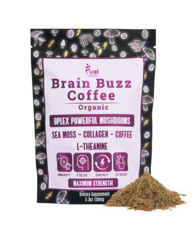 Mushroom Coffee Organic Pure & 100% Natural Mushrooms Supplement - Gluten Free Mushroom Powder Coffee with Cordyceps Reishi Lions Mane Chaga Coffee - Low Caffeine - 30 Servings