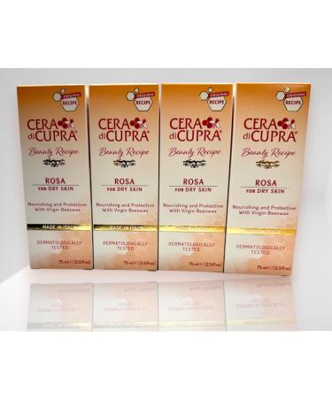 CERA DI CUPRA Rosa Face Cream Moisturizer for Dry Skin - Nourishing and Protective Formula with Virgin Beeswax (2.54 Fl Oz / 75 ml) Pack of 12