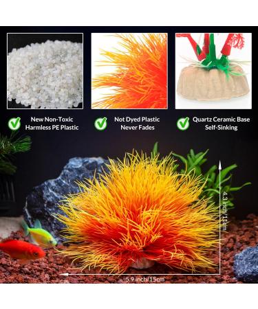 TAOMYPETS Orange Plastic Aquarium Plants | Coral Reef Ornaments for Fish Tanks - International Shipping Available - Buy Online on GoSupps.com