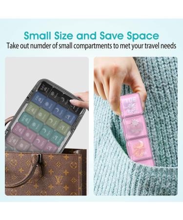 Restree Weekly Pill Organizer - 4 Times a Day Large 28 Compartment Moisture-Proof & Waterproof Medicine Box for Vitamins Fish Oil & Supplements - Black - Buy Online on GoSupps.com