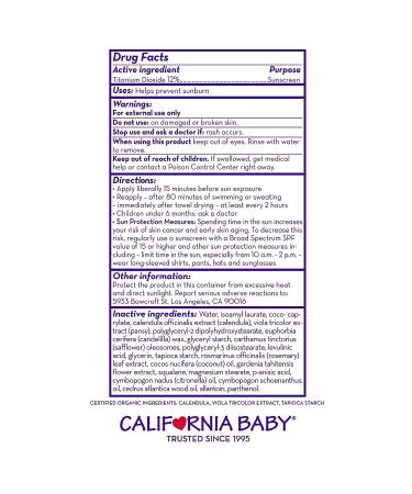 California Baby Summer Blend SPF 30+ Sunscreen Lotion for Babies, Kids & Adults - Fragrance Free, Water Resistant - 2.9oz - Buy Online on GoSupps.com