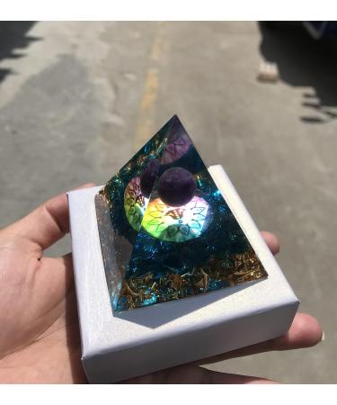 Ycyingcheng Crystal Orgonite Pyramid for Positive Energy | Chakra Healing Crystals Pyramid | Energy Generator for Protection and Harmony - Buy Online on GoSupps.com