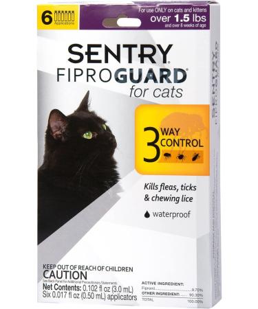 SENTRY Fiproguard for Cats: Flea and Tick Prevention (6 Month Supply) - Buy Online on GoSupps.com