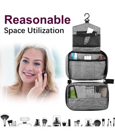 Januts Hanging Travel Toiletry Bag - Waterproof Makeup Organizer for Women & Men - Grey - Buy Online on GoSupps.com