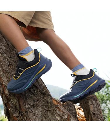 Dream Pairs Kids Sneakers - Waterproof Sports Shoes for Boys & Girls Breathable Running & Fitness Shoes with Velcro Size 32 EU - Dark Blue/Black - Buy Online on GoSupps.com