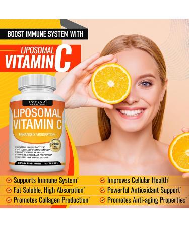 Liposomal Vitamin C 2100mg | High Absorption Fat-Soluble VIT C | Immune Support & Collagen Booster | Antioxidant with MCT Oil & Sunflower Lecithin | Vegan & Non-GMO - Buy Online on GoSupps.com
