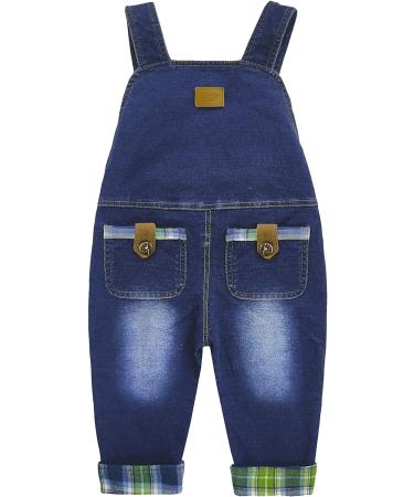 KIDSCOOL SPACE Baby Denim Overalls | 3D Cute Cartoon Knitted Jean Dungarees | Blue 12-18 Months - Style 5049 - Buy Online on GoSupps.com