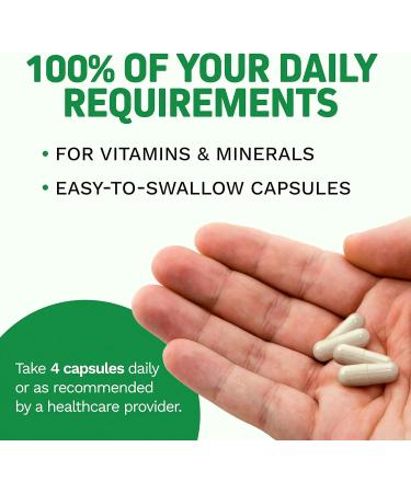 Herbtonics Whole Food Multivitamin for Men & Women Vegan Multivitamin with Real Fruits & Veggies Probiotics CoQ10 Turmeric & More 60 Capsules - Buy Online on GoSupps.com