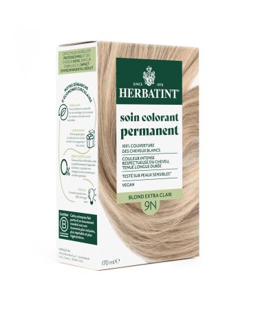 Herbatint Herbatint Permanent Hair Colour Care 9N Extra Light Blonde - 170 ml | Ammonia-Free 100% White Hair Coverage | Dermatological