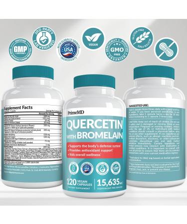 28-in-1 Quercetin with Bromelain Supplement for Daily Immune Defense Support - Quercetin with Vitamin C and Zinc for Adults Enriched with Vitamin D and Elderberry (120ct) 120 Count (Pack of 1) - Buy Online on GoSupps.com