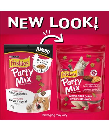 Friskies Party Mix Cat Treats Mixed Grill Crunch with Real Chicken - 454 g Cannister (1 Pack) 454 g (Pack of 1) - Buy Online on GoSupps.com