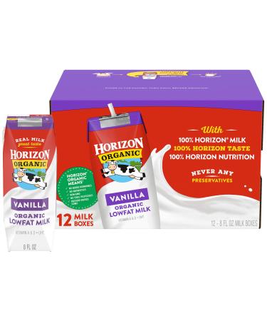 Horizon Organic Shelf-Stable 1% Low Fat milk Boxes, Vanilla, 8 oz., 12 Pack