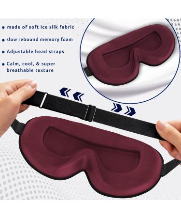 UAMAL 3D Eye Mask Sleep Mask - 100% Blackout Eyelash Extension Sleep Mask for Women & Men - Premium DARK CRIMSON Sleeping Eye Mask - Adjustable Strap Travel Essential - Buy Online on GoSupps.com