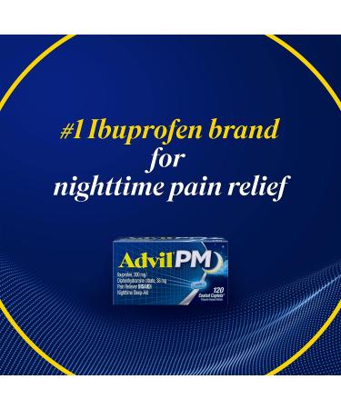 Advil PM Pain Reliever with Ibuprofen & Diphenhydramine Citrate - 20 Coated Caplets - Buy Online on GoSupps.com