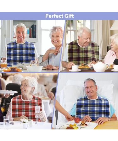 LoLosue 3Pcs Adult Bibs | Reusable Waterproof Mealtime Clothing Protectors for Elderly Men & Women | Washable with Crumb Catcher - Buy Online on GoSupps.com