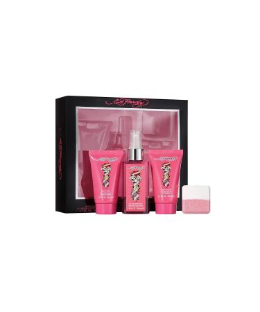 Ed Hardy Women's Perfume Fragrance Set Body Wash Body Lotion Body Mist & Bath Fizz 4 Piece Set - Buy Online on GoSupps.com