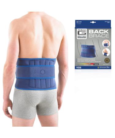 Neo-G Back Brace - Support For Lower Back Pain Muscle Spasm Strains Arthritis Injury Recovery Rehabilitation - Adjustable Straps - Class 1 Medical Device - One Size - Blue