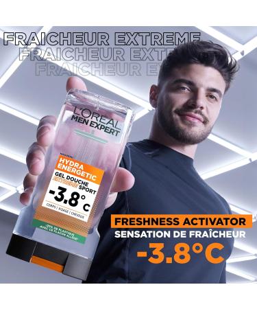  L'Oreal Paris Men Expert L'Or al Men Expert Hydra Energetic Extreme Sport Shower Gel -3.8 C Fresh Sensation - Pack of 6 x 300ml - Buy Online on GoSupps.com