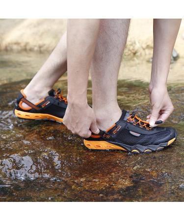 HUMTTO Amphibious Water Shoes - Quick Drying Non-Slip Sandals, Black, Size 10 Women/9 Men - Buy Online on GoSupps.com