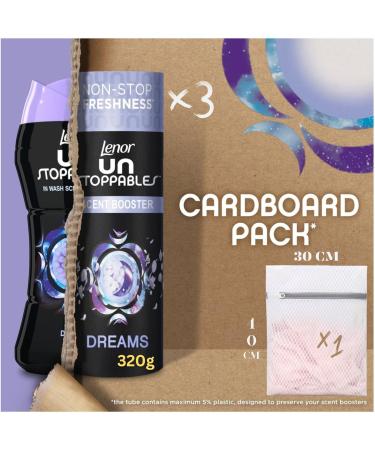 Lenor Scent Booster Beads Unstoppables Dreams Fabric Softener (3x320g) with Wishesla Multipurpose Mesh Laundry Bag - Buy Online on GoSupps.com