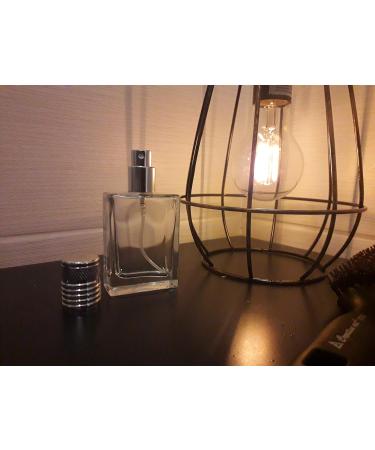 30ml Clear Glass Bottle Rectangular - Silver Grip Knurl Effect - Fine Mist Atomiser Spray - Buy Online on GoSupps.com