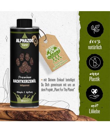 Alphazoo Premium Evening Primrose Oil for Dogs & Cats 250ml | Cold-Pressed Omega-6 & Omega-9 Feed Oil for Shiny Fur - Buy Online on GoSupps.com