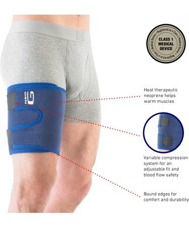Neo-G Thigh Support: Compression Sleeve for Hamstring and Quadriceps Muscles - Sprains, Strains, and Sports Injuries - Adjustable Medical Device - Buy Online on GoSupps.com