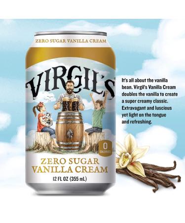 Virgil's Zero Sugar Vanilla Cream Soda - 6 Pack of 12oz Cans, Keto Friendly & Zero Calorie Vanilla Cream Soda - Buy Online on GoSupps.com