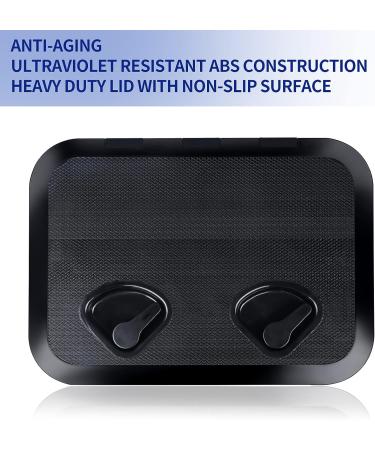 SmartMarine 17.3x12.4 Black Rectangle Deck Access Hatch - Boat Deck Lid for Marine Vessels - Buy Online on GoSupps.com