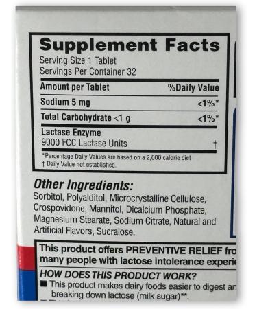 FUSION SHOP STORE Smart choices meaningful life! Dairy Pills for Lactose Intolerance - Fast Acting Relief Vanilla Flavor 32 chewable Tablets Lactaid Chewables Lactase Enzyme - Pack of 1 - Buy Online on GoSupps.com