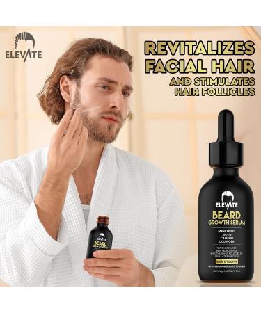 Elevate Beard Growth Oil 5% Minoxidil Serum with Biotin & Caffeine - 1 Fl Oz (Pack of 1) | Natural Facial Hair Treatment for Thicker Fuller Beard Growth - Buy Online on GoSupps.com