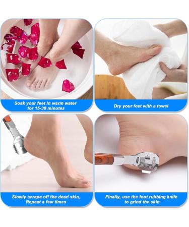 Professional Foot Scraper & Callus Remover | Stainless Steel Pedicure Tool with 20 Replacement Blades - Ultimate Foot Care Solution - Buy Online on GoSupps.com