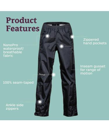 MARMOT Unisex-Child Precip Waterproof Rain/Hiking Pant Black XL - Buy Online on GoSupps.com